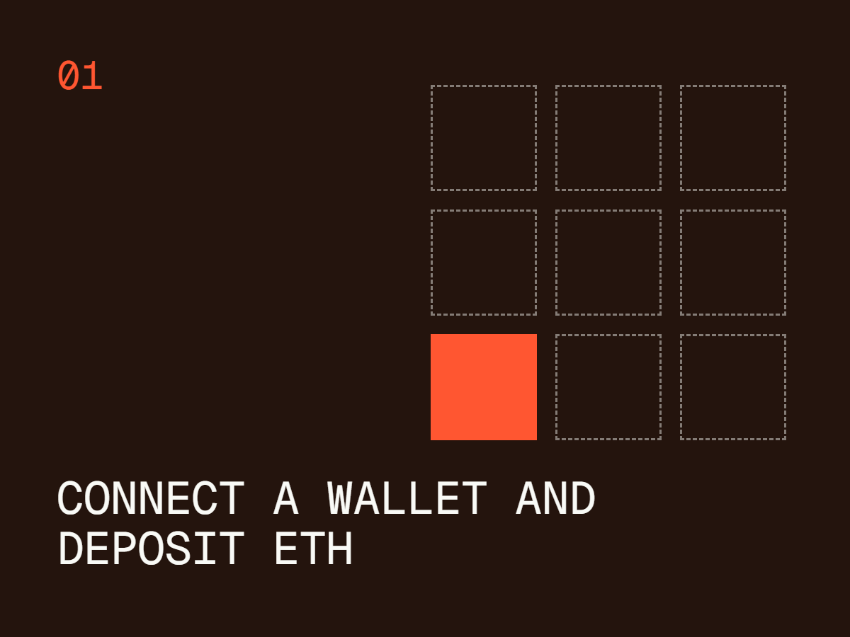 Step one: connect a wallet and deposit ETH
