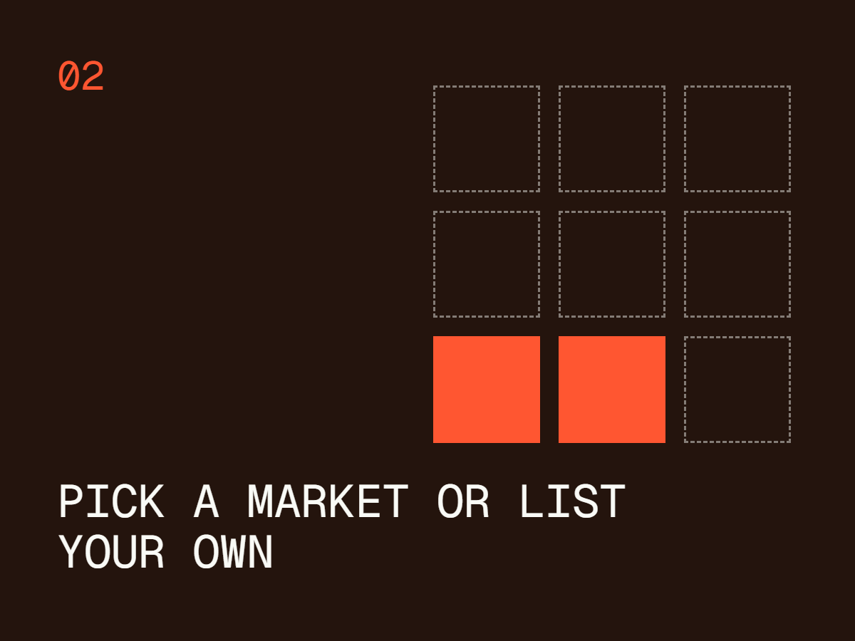 Step two: pick a market or list your own