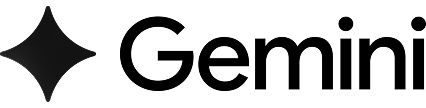 The Gemini zodiac symbol next to the word Gemini in black text on a white background.