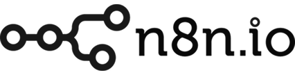 Logo of n8n.io featuring a connected nodes symbol to the left of the text.