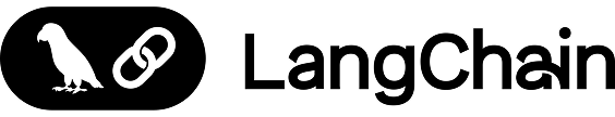 LangChain logo in white text with a red chain link symbol between 'Lang' and 'Chain'.