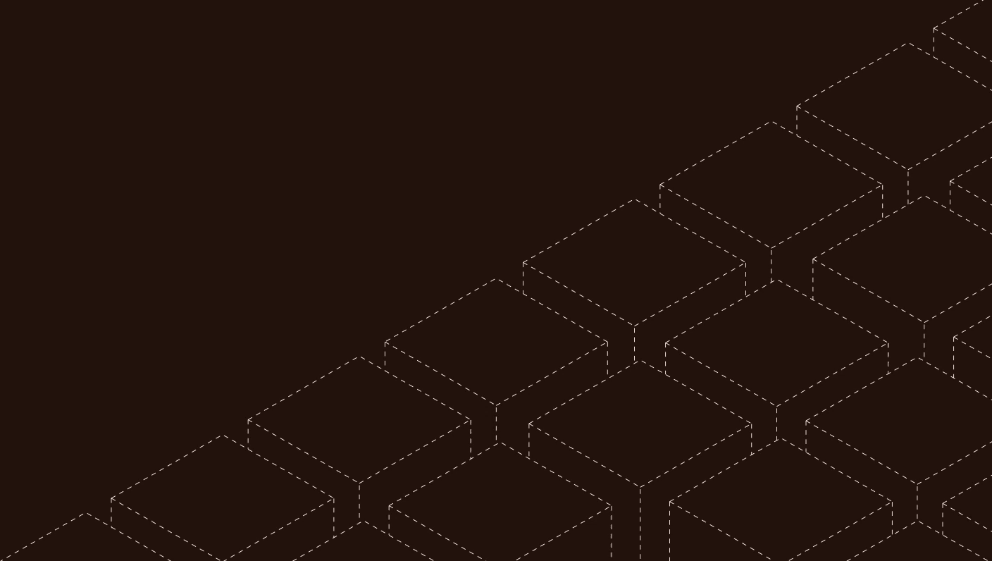 Dark background with a pattern of outlined 3D cubes arranged diagonally in rows.